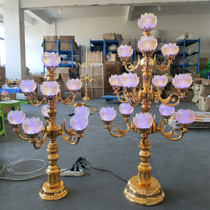 โคมไฟตั้งโต๊ะทองแดงลายกิ่งดอกไม้สไตล์ฝรั่งเศส โคมไฟดอกบัวสำหรับห้องนอน วิลล่า พระราชวัง แสงไฟวิเศษ โคมไฟตั้งโต๊ะทองแดงสำหรับห้องนั่งเล่น - Product Image 2