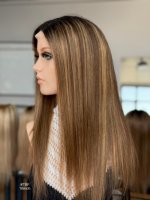 Perruque SHY en cheveux humains, entièrement nouée à la main, trois rangées, avec cordon de serrage, postiches en forme de huit, ligne de cheveux naturelle, cuir chevelu réaliste, vente en gros