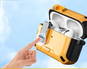 Étui en silicone magnétique avec support rabattable, protection anti-perte pour <span class=keywords><strong>AirPods</strong></span> 3e génération et <span class=keywords><strong>AirPods</strong></span> Pro 2e génération, design <span class=keywords><strong>coque</strong></span> rigide et souple - Product Image 4