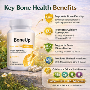 Kapsul BoneUp Kalsium dengan Vitamin <span class=keywords><strong>D3</strong></span> K2 <span class=keywords><strong>Magnesium</strong></span> Seng untuk Kesehatan Tulang 60 Kapsul - Product Image 3
