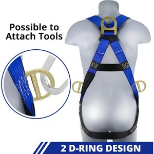 Heavy Duty uomo costruzione completo del corpo del tetto cintura di sicurezza imbracatura protezione anticaduta 5 punto di regolazione posteriore D-Ring - Product Image 3