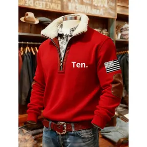 Pull en maille imitation à huit côtes à col en fourrure zippé décontracté pour <span class=keywords><strong>homme</strong></span>, nouvelle collection automne-hiver 2025, transfrontalier - Product Image 6