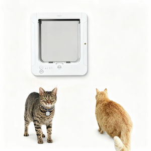 Porte Intelligente <span class=keywords><strong>pour</strong></span> Animaux de Compagnie à Induction RFID <span class=keywords><strong>avec</strong></span> Télécommande, Porte Automatique à 4 Voies <span class=keywords><strong>avec</strong></span> Verrouillage <span class=keywords><strong>pour</strong></span> Chats et Petits Chiens - Product Image 1