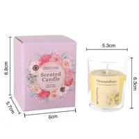 Bougie parfumée en verre floral personnalisée de luxe, vente en gros, mini bougie d'aromathérapie pour la décoration de la maison et les coffrets cadeaux