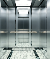 Ascenseur de passagers Fareo moderne en acier inoxydable sans engrenages à traction AC - Durable, installation et fonctionnement faciles, plancher en PVC, appartement