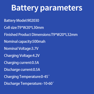 ลิเธียมไอออนโพลิเมอร์2026 3.7V 500mAh 902030แพ็คแบตเตอรี่ลิเธียมไอออนขายดี - Product Image 3