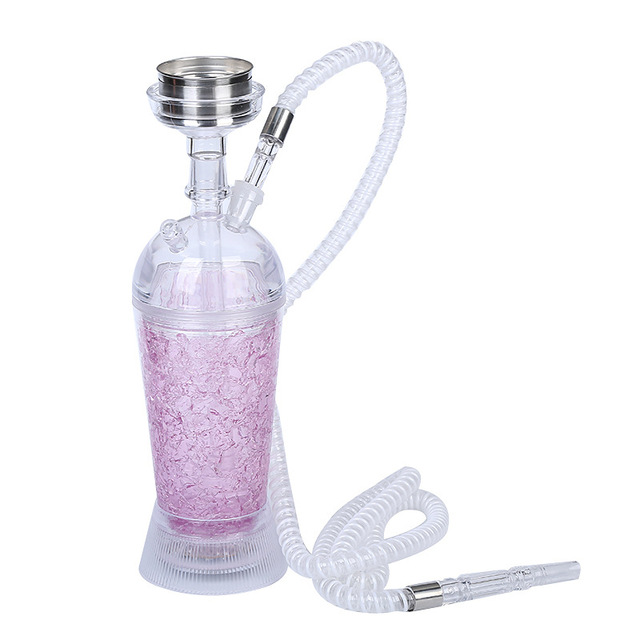 High-End Portable LED Acrylic Hookah Set Electronic Glowing Shisha with Lacquer Technics for Bar Use