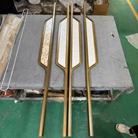 Nouvelle poignée de porte moderne minimaliste de luxe de style chinois avec incrustations de coquillages naturels pour salles de banquet, portes à double battant