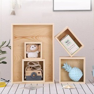 Wooden Storage <b>Box</b> Open Top Desktop Organizer <b>Pine</b> Jewelry <b>Box</b> Household Sundries <b>Box</b> Customizable Size Capacity 10-20 L - Product Image 4