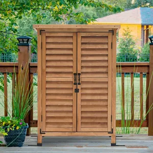 Giardino esterno <span class=keywords><strong>in</strong></span> <span class=keywords><strong>legno</strong></span> armadietto di stoccaggio <span class=keywords><strong>in</strong></span> <span class=keywords><strong>legno</strong></span> <span class=keywords><strong>per</strong></span> attrezzi capannone con doppie <span class=keywords><strong>porte</strong></span> al di fuori del capannone verticale con serrature, giardino strumento di caramelle - Product Image 1