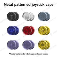 Capuchon de joystick en métal à motif 2-en-1, compatible avec les manettes PS5/PS4 SWITCH PRO/XBOX, capuchon de joystick en métal à motif modifié DIY DS5