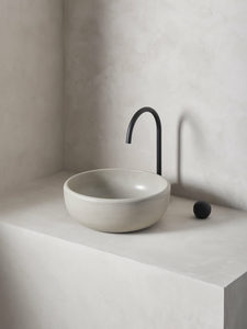 Lavabo de Cemento Gris Claro, Forma Personalizada, Minimalista, Redondo, Cilíndrico, para Colocar Sobre la Encimera del Baño - Product Image 5