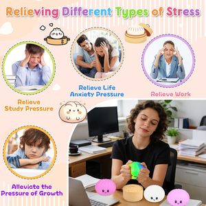 Colorful Medium Dumpling Squishy Toys Steamed Bun Squeeze PU Slow <b>Rebound</b> Decompression Sensory Toy 14 Years Unisex Hot Selling - Product Image 3