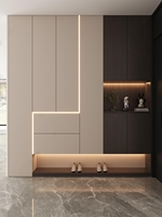 Meuble de rangement sur mesure pour chaussures, armoire haute fermée anti-poussière, étagères réglables, éclairage LED, étanche, grande capacité familiale
