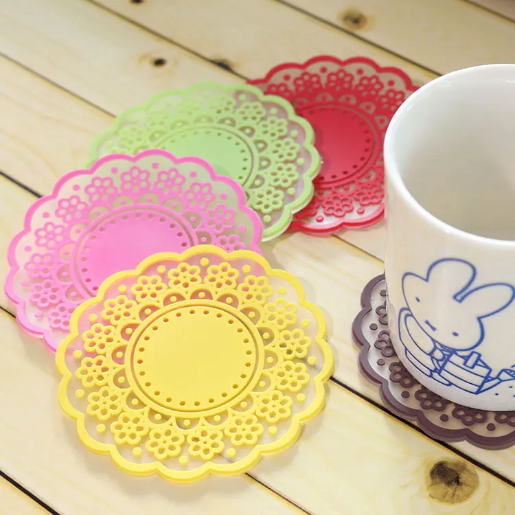 Hot Selling wholesale silicone coasters for drinks tabletop soft silicone drink coaster cup mat