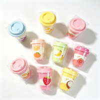 Lot de 12 jouets anti-stress en PU souple à rebond lent, motif tasses de thé au lait imprimées de fruits, pour enfants, idéal pour les fêtes, vente en gros