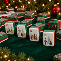 Coffret Cadeau Complet de Mahjong de Luxe pour les Fêtes - Tuiles de Mahjong Américain en Acrylique Stratifié Effet Confettis avec Boîte Cadeau OEM ODM
