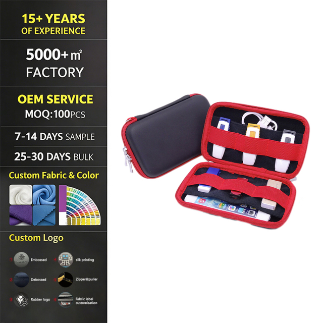 Portable EVA  USB Flash Drive Organizer Case Shockproof Storage Bag for 2.5" Hard Drive and Digital Accessories