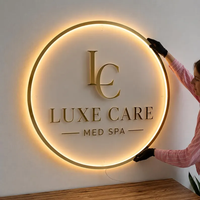 Maßgefertigte Geschäftslogos LED-Hintergrundbeleuchtete Schilder Acryl-Neonschilder Ladenschilder Fernbedienung für Hochzeiten & Hotels Außenwerbung