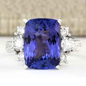 Bagues en pierre CZ bleu foncé pour femmes, bijoux de luxe, couleur argent, vigne, bijoux de fiançailles, de mariage, nouvelle mode 2020