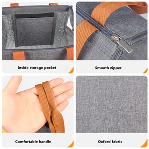 Sac isotherme de pique-nique personnalisé avec logo imprimé, sac à lunch pliable portable pour l'extérieur, doublure en aluminium pour le stockage des aliments - Product Image 3