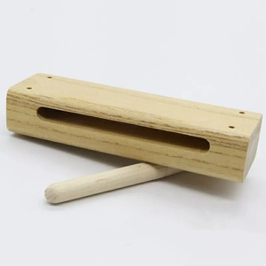 Wholesale Orff Percussion <b>Instruments</b> Wood Tone Block Percussion <b>Musical</b> <b>Instrument</b> Wood Block With Wooden Stick - Product Image 3