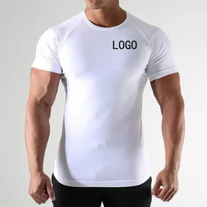 Wholesale Men Sport Clothes Compression Gymwear Tshirts Custom Logo Gym Athletic Shirts For Men/