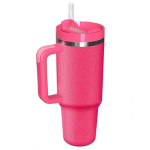 BPA Free 40oz Tumbler with Handle Leak-proof Lid and Straw Insulated Coffee Mug Stainless Steel Travel Mug <b>Thermos</b> <b>Bottle</b> - Product Image 1
