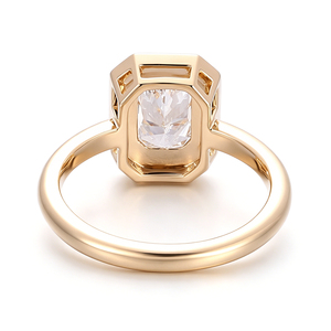Fabricante mayorista de joyería personalizada, anillo unisex estilo hip hop de oro de 18k con piedra preciosa azul de laboratorio, diamante cultivado en laboratorio con corte radiante. - Product Image 3