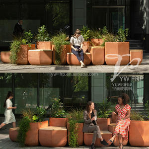 Moderna <span class=keywords><strong>gran</strong></span> cuadrado paisaje diamante silla al aire libre fibra de vidrio macetas para Centro Comercial ocio antiséptico madera <span class=keywords><strong>Parque</strong></span> escuela - Product Image 1