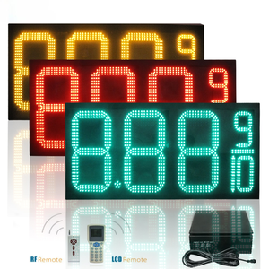 หน้าจอแสดงราคาแก๊ส LED ขนาด 16 นิ้ว แบบกำหนดเองจากโรงงาน ป้ายสถานีน้ำมัน 7 ส่วน พร้อมรีโมทคอนโทรล - Product Image 1