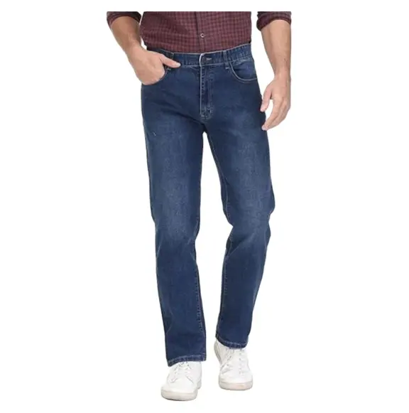 Celana jeans kaki kecil untuk pria, celana denim lintas batas Mode Musim Semi/Panas 2024