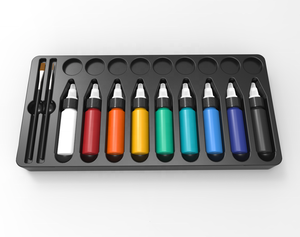 Ensemble de <span class=keywords><strong>peinture</strong></span> aérographe à base d'eau 9 couleurs <span class=keywords><strong>pour</strong></span> le visage et le corps maquillage liquide tatouage peintures en aérosol <span class=keywords><strong>pour</strong></span> fournitures de <span class=keywords><strong>peinture</strong></span> corporelle - Product Image 4