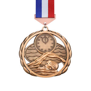 Zwem Award Medailles 1e 2e 3e Gouden Zilveren Bronzen Medailles Met Nek Linten Zwemmen Finisher Sport Metal Medailles Fabrikant - Product Image 6