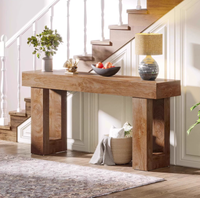 Console en bois de pin massif de style rétro américain pour hall d'entrée, décoration simple, moderne et de luxe léger pour hôtel et gîte