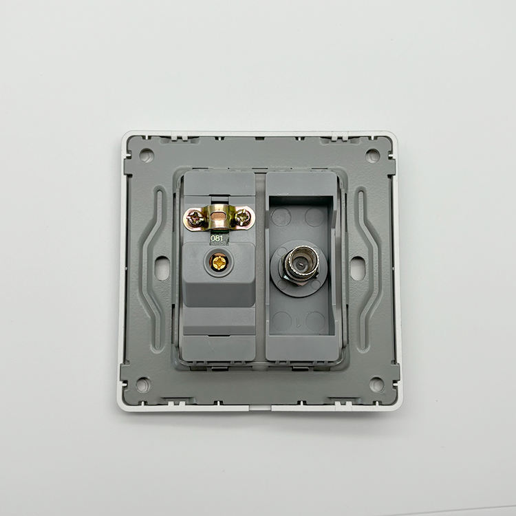 VNX Factory Directly Sale Crystal Large Panel 86 * 86mm TV Socket + Satellite Network Interface Wall Socket for Home