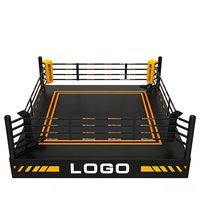 Ring de boxe surélevé avec cordes, toile, protections d'angle, escalier, structure en acier – Équipement de compétition et d'entraînement pour salle de sport – Direct Usine