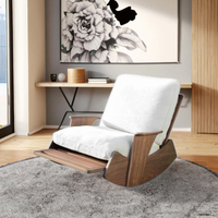 Fauteuil de loisirs en bois massif de style moderne avec siège rembourré, pour la maison, le bureau, la chambre, la décoration d'hôtel
