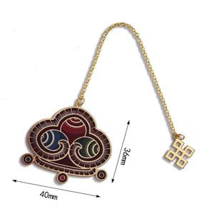 Marcapáginas de Alta Calidad con Forma de Nube y Patrón de Carpa, Impresión UV, con Colgante - Product Image 3