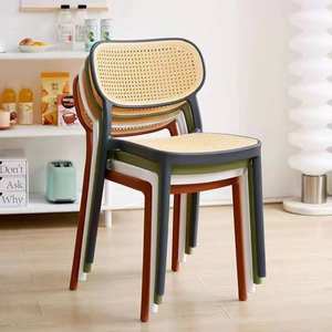 Hot Sale Cafe Restaurant Stackable Customized Colors PP Plastic <b>Rattan</b> <b>Dining</b> <b>Chair</b> - Product Image 4