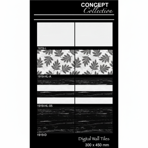 Azulejos de cerámica negra de alta calidad al mejor precio, 300x450mm para baño, cocina, fondo, azulejos de pared, 300*450mm - Product Image 1