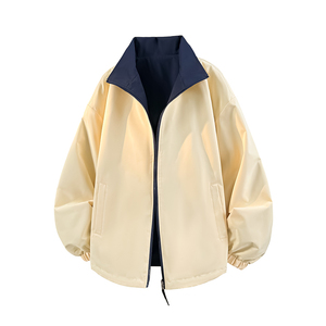 Özelleştirilmiş Logo Çift Taraflı Erkek Kışlık Uzun Kapüşonlu Rüzgar Geçirmez Polar Ceket Günlük Bol Rahat Moda - Product Image 2