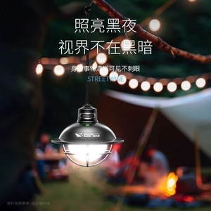 Linterna de Camping Retro Smiling Shark, Lámpara LED Recargable para Colgar en la Tienda de Campaña, Lámpara Portátil para Exteriores - Product Image 2