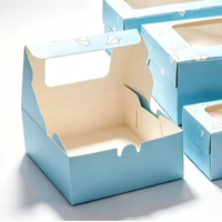 Boîte à gâteau biodégradable de luxe, emballage personnalisé en carton ivoire avec fenêtre, adapté aux aliments, pour pâtisserie