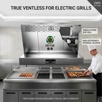 Système de hotte sans conduit pour grillades commerciales, avec hotte ESP intégrée à cellule monophasée et option 220V pour les cuisinières de restaurant