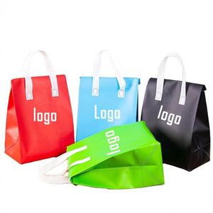 Custom Disposable Non-Woven Single Cup Cooler Bag for Milk Tea Coffee Insulation Tote for Beverage Shop Takeaway Packing - Product Image 1