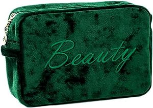 Bolsa de Maquillaje Cosmética con Cierre, para el Bolso, Tamaño de Viaje, Bolsa de Aseo de Terciopelo Azul Marino, Bolsa de Maquillaje para Mujeres y Niñas - Product Image 4