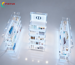 Vente directe d'usine, présentoir en acrylique LED sur mesure de 3 mm d'épaisseur pour parfum, cosmétiques, maquillage, soins de la peau, magasin de nouveautés - Product Image 1
