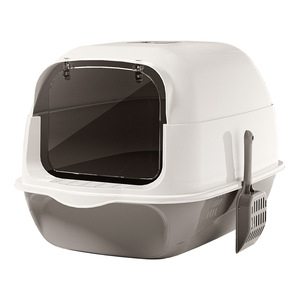 Bac à litière pour chat surdimensionné entièrement fermé avec fonctions de nettoyage facile, toilette pour chat en forme de chat pour fournitures pour animaux de compagnie, vente en gros - Product Image 2