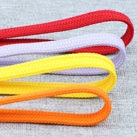 3mm 5mm 7mm 9mm 12mm Cordon plat en polyester tressé pour lacets Cordon plat en polyester de couleur personnalisée